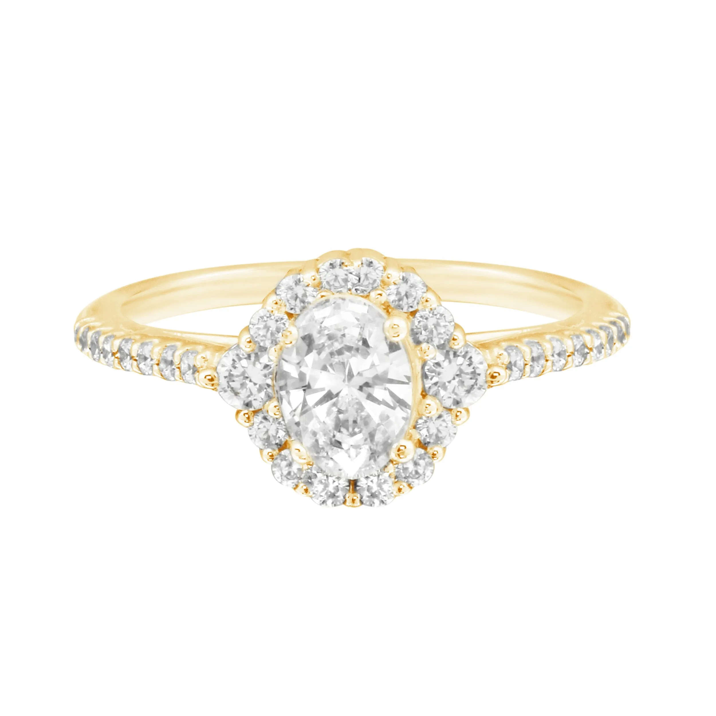 Oval Diamond Halo Engagement Ring