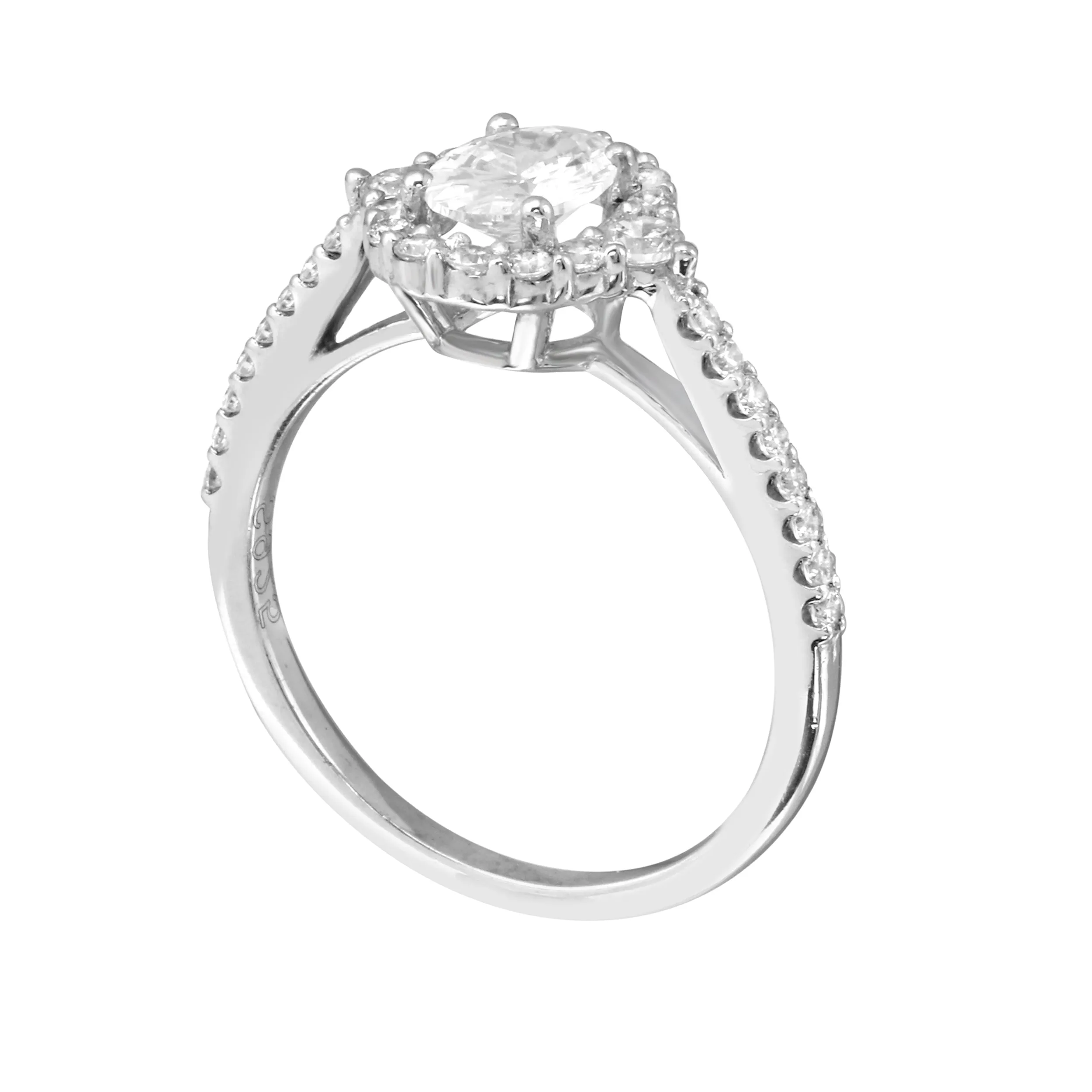 Oval Diamond Halo Engagement Ring