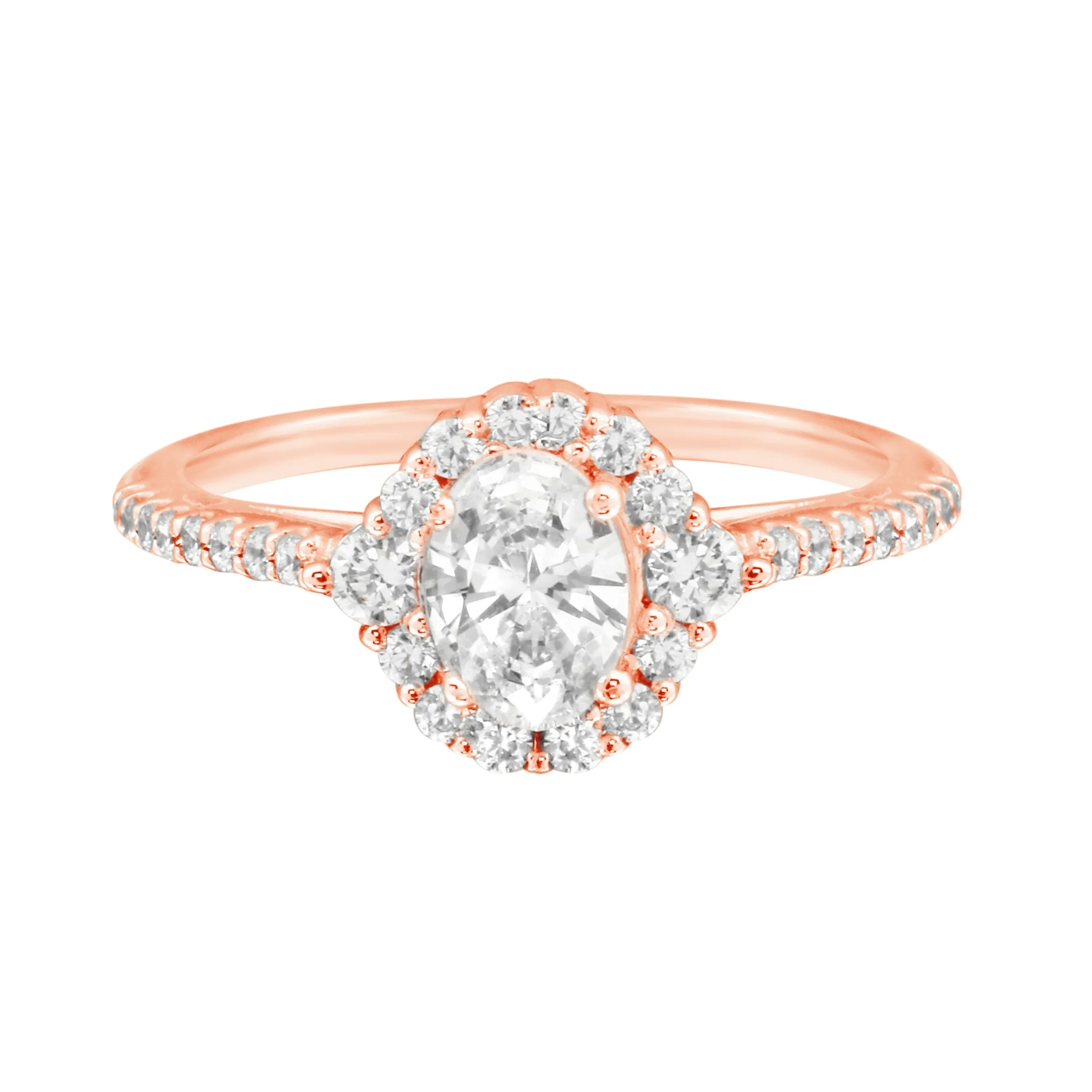 Oval Diamond Halo Engagement Ring