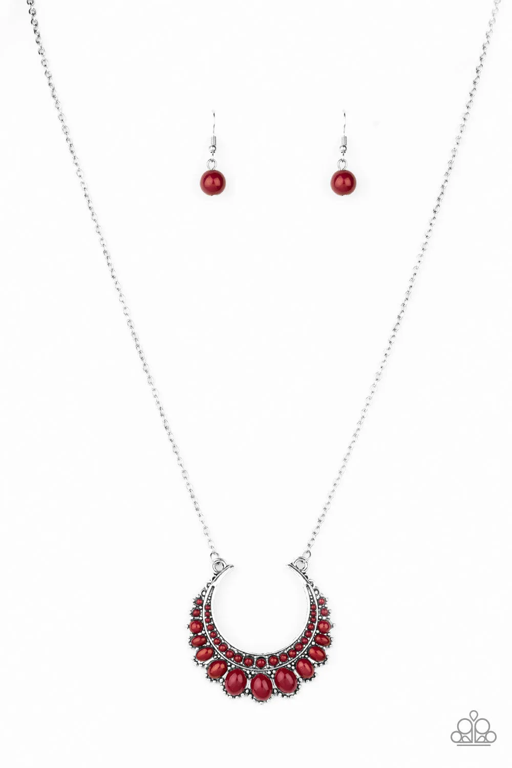 Paparazzi Count To ZEN Red Necklace Set