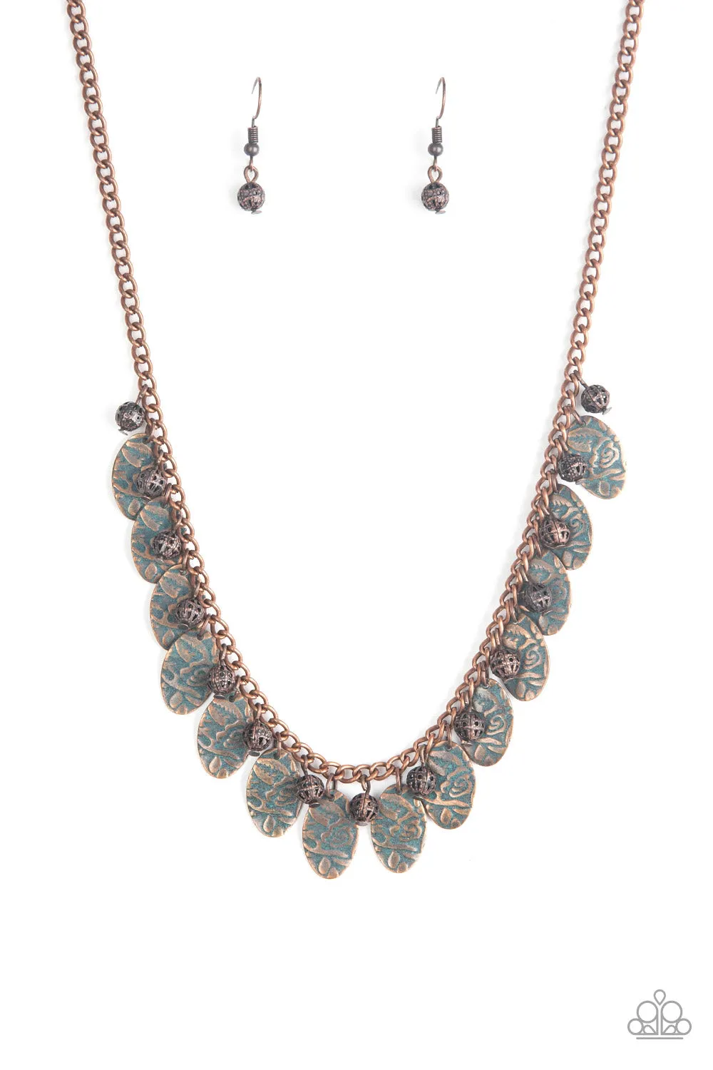 Paparazzi Vintage Gardens Copper Necklace Set