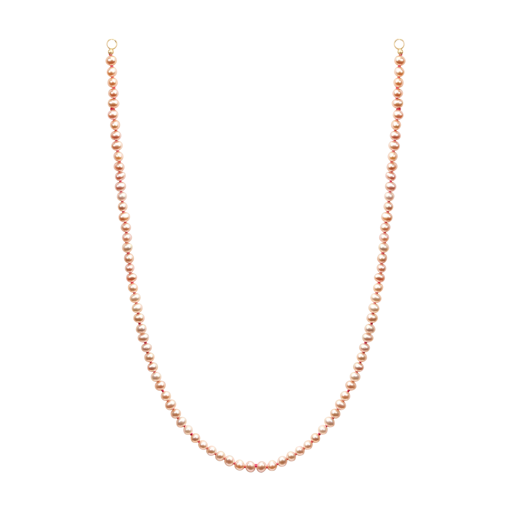 Petite Pink Round Seed Pearl Strand with Pink Silk - 11560