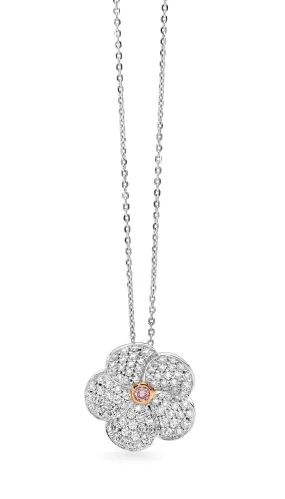 Pink Diamond Flower Necklace