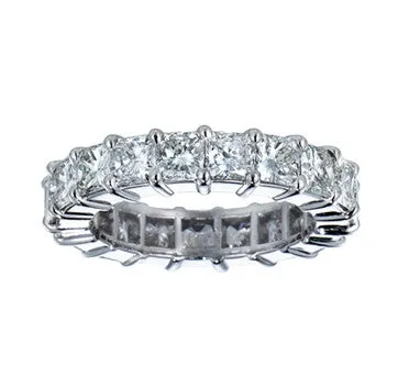 Platinum Princess Cut Eternity Diamond Band