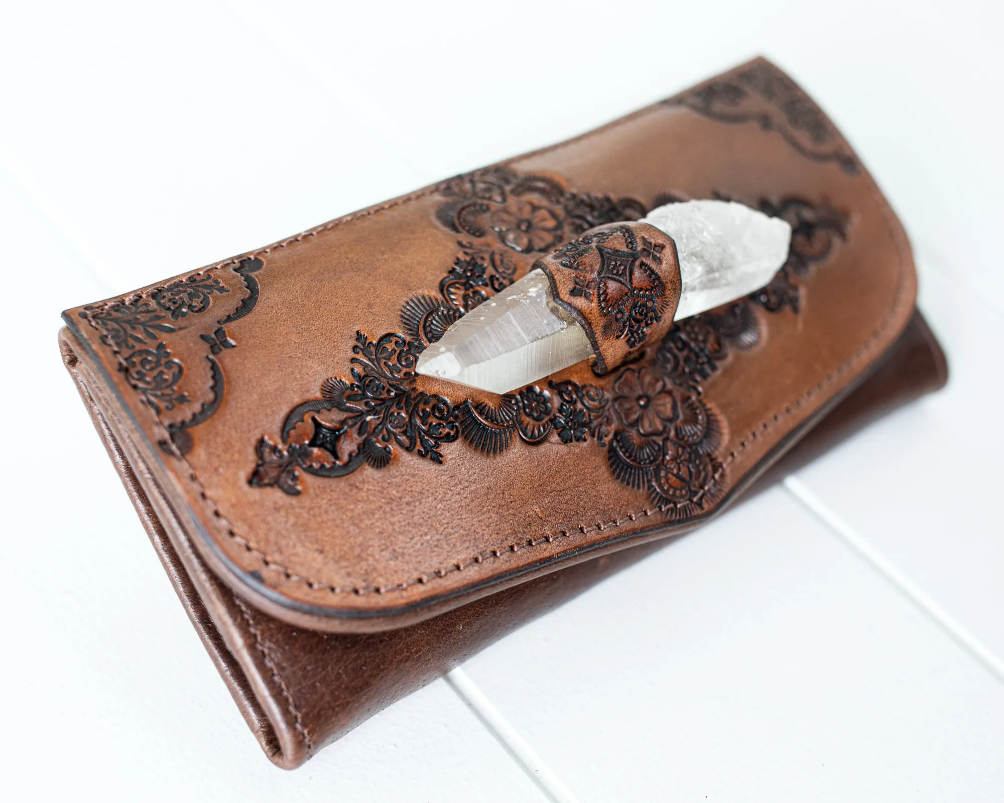 Priestess Wallet with Quartz Crystal