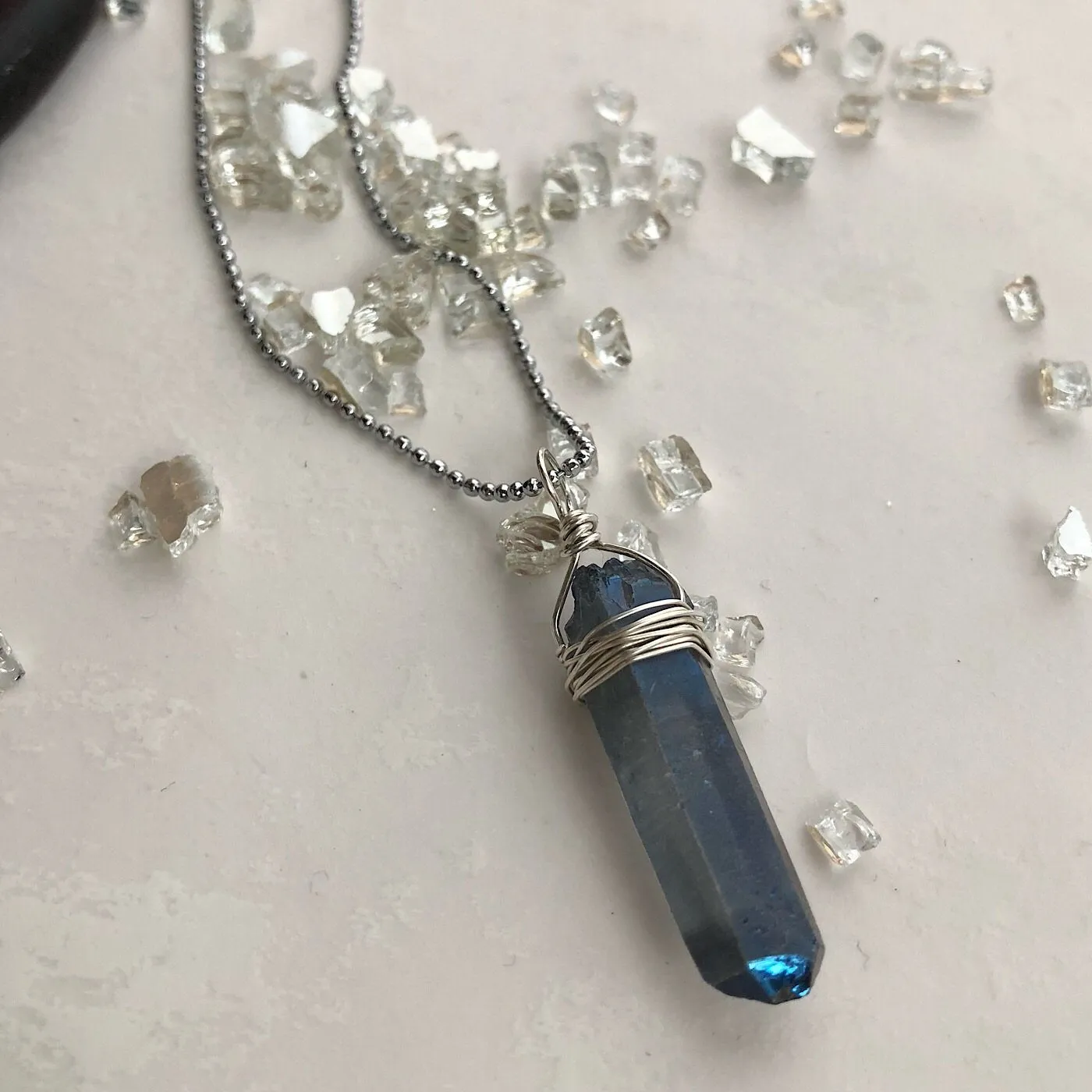 Raw Wrapped Crystal Necklace