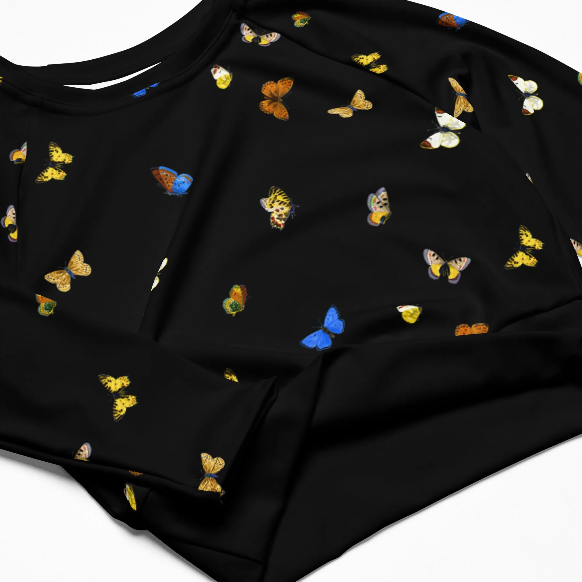 Recycled long-sleeve crop top