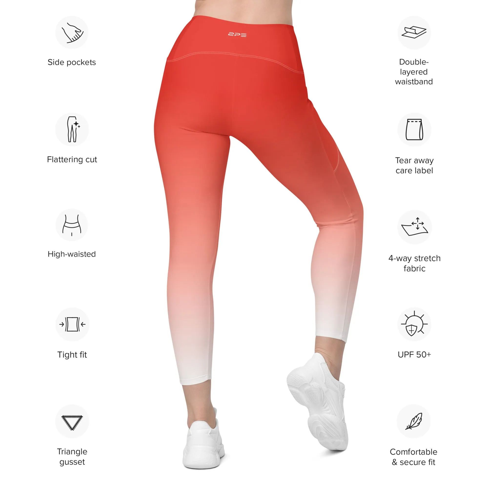 Red Blend Leggings with pockets