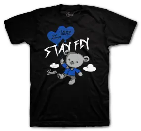 Retro 5 Racer Blue Shirt - Money Over Love - Black