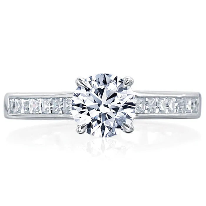 Royale Round Diamond Solitaire Engagement Ring in Platinum