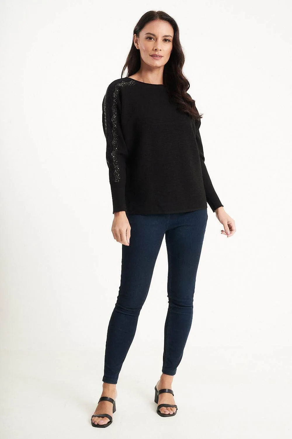 Saloos Lace Embellished Sleeved Knitted Jumper