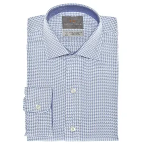 Small Boys Blue Dobby Solid Button Down Shirt