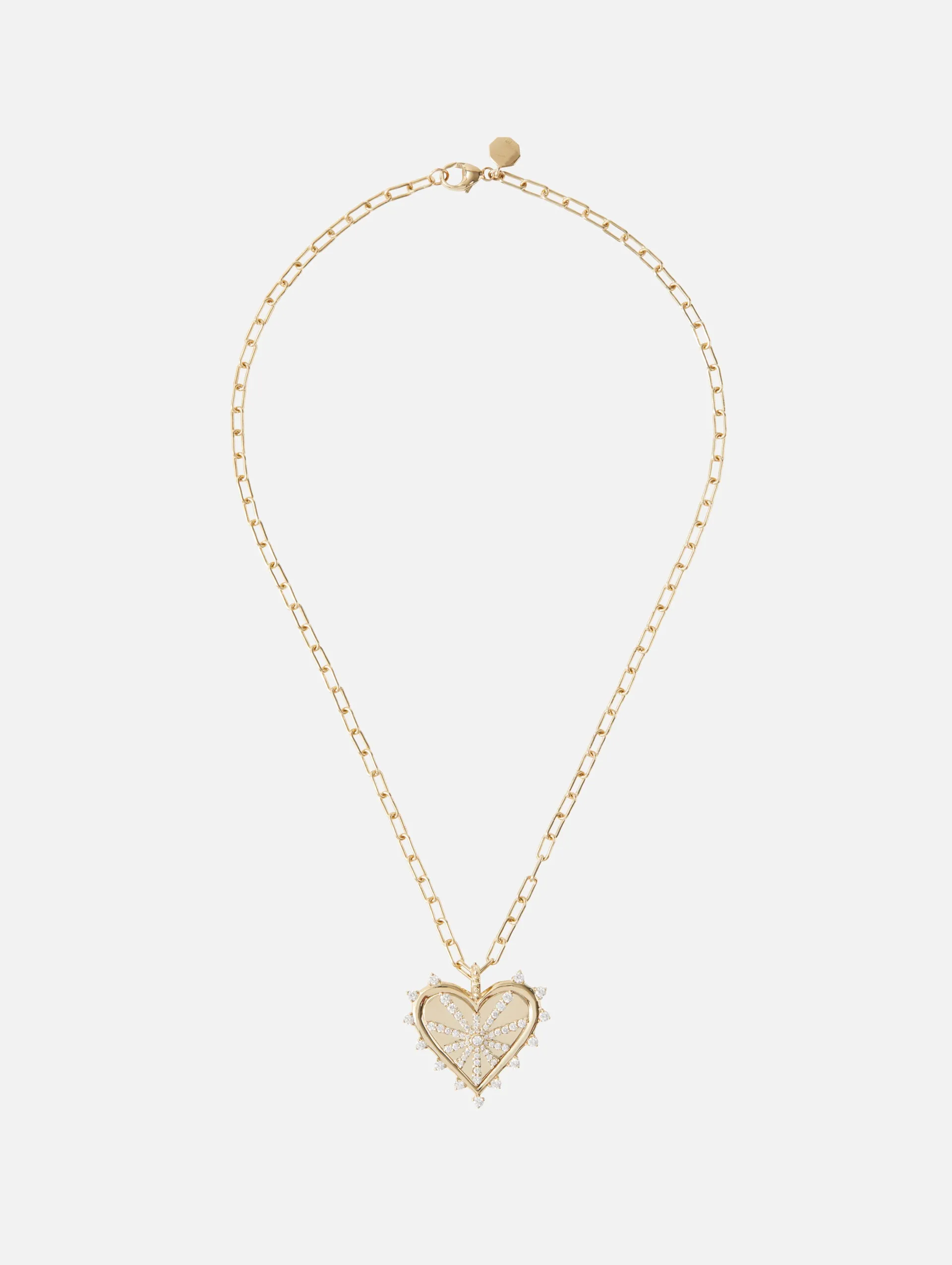 Spiked Heart Pavé Necklace