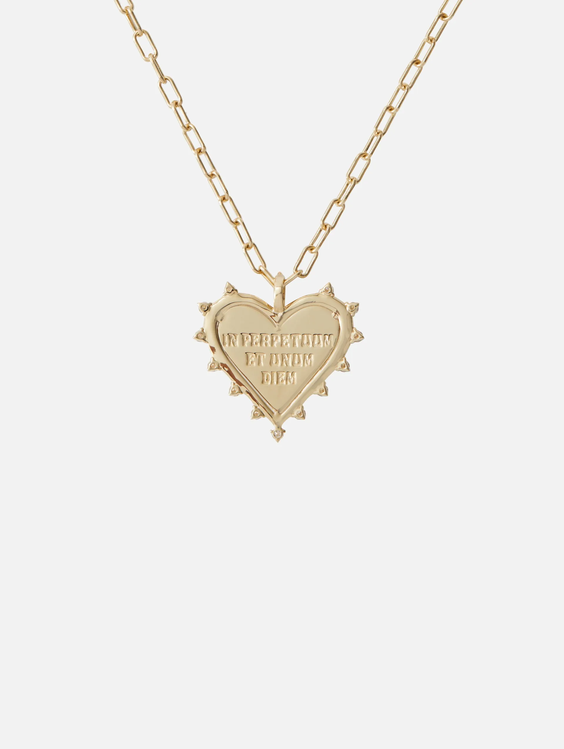 Spiked Heart Pavé Necklace