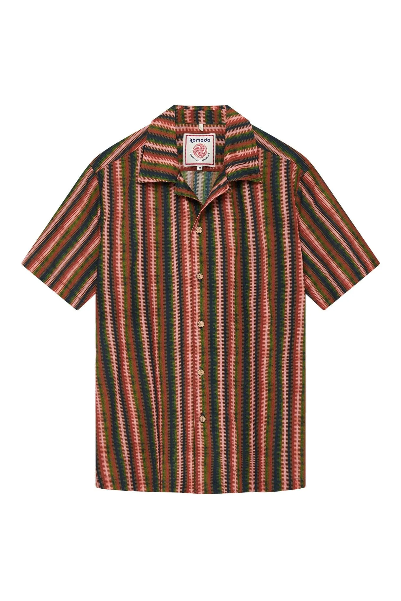 Spindrift Men's Organic Cotton Voile Weave Shirt | Green Stripe