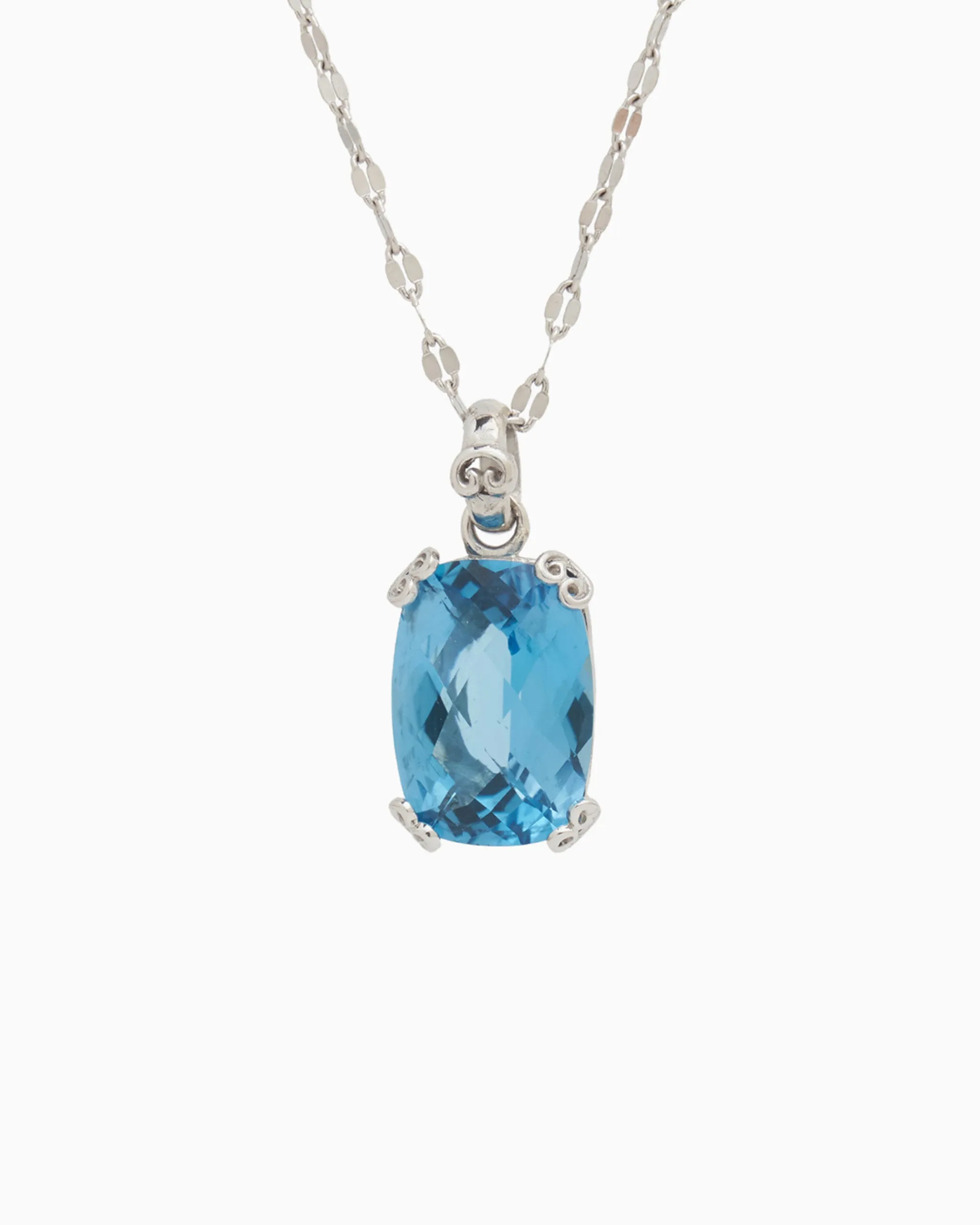 Statement Stone Pendant in Petroglyph Setting - Hampton Blue Topaz