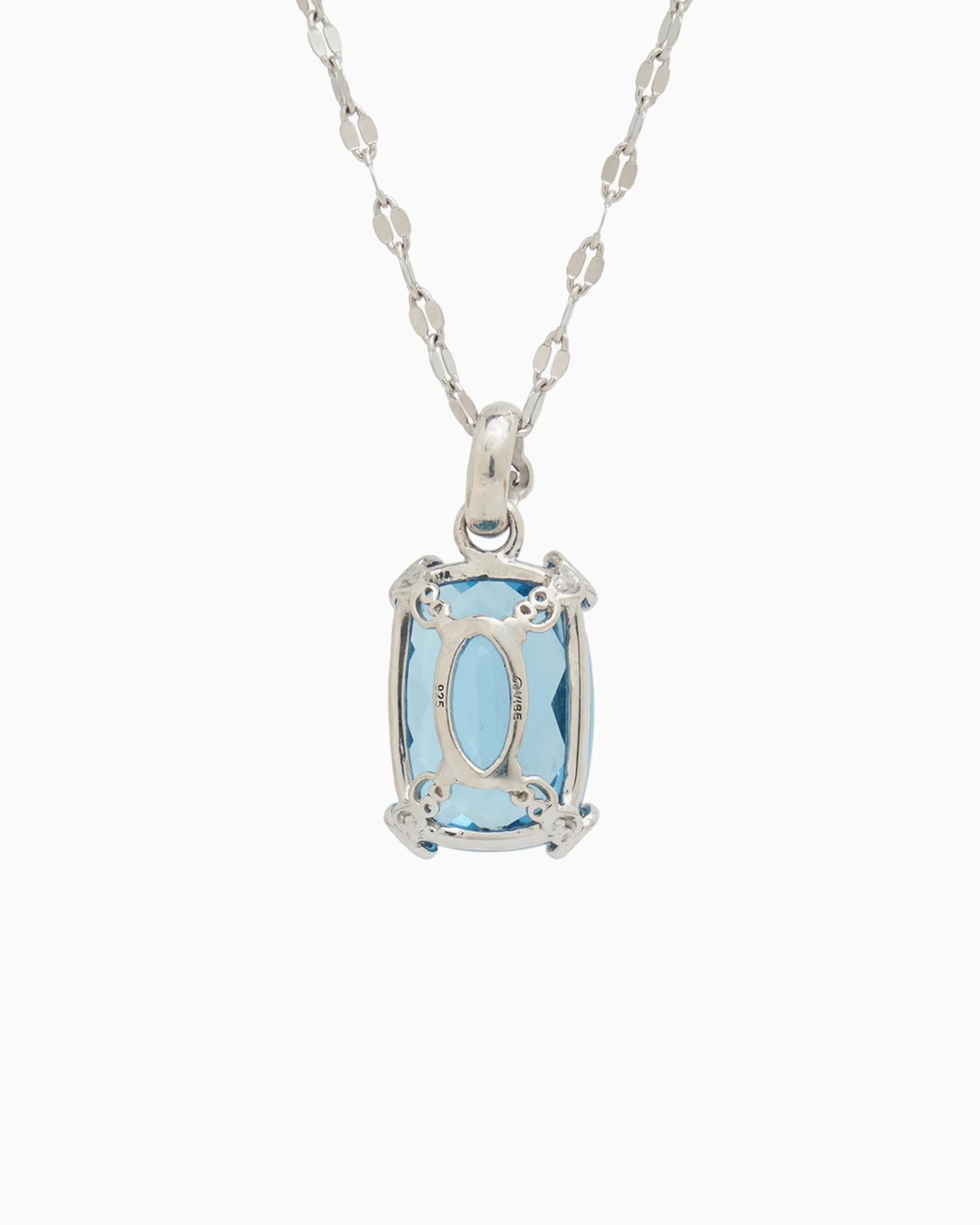 Statement Stone Pendant in Petroglyph Setting - Hampton Blue Topaz