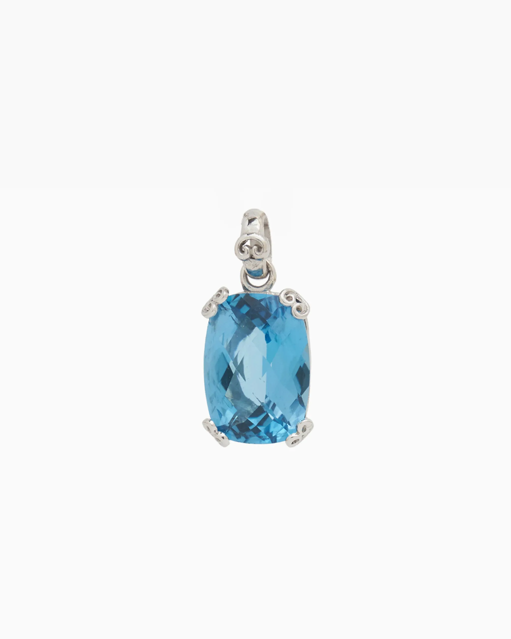 Statement Stone Pendant in Petroglyph Setting - Hampton Blue Topaz