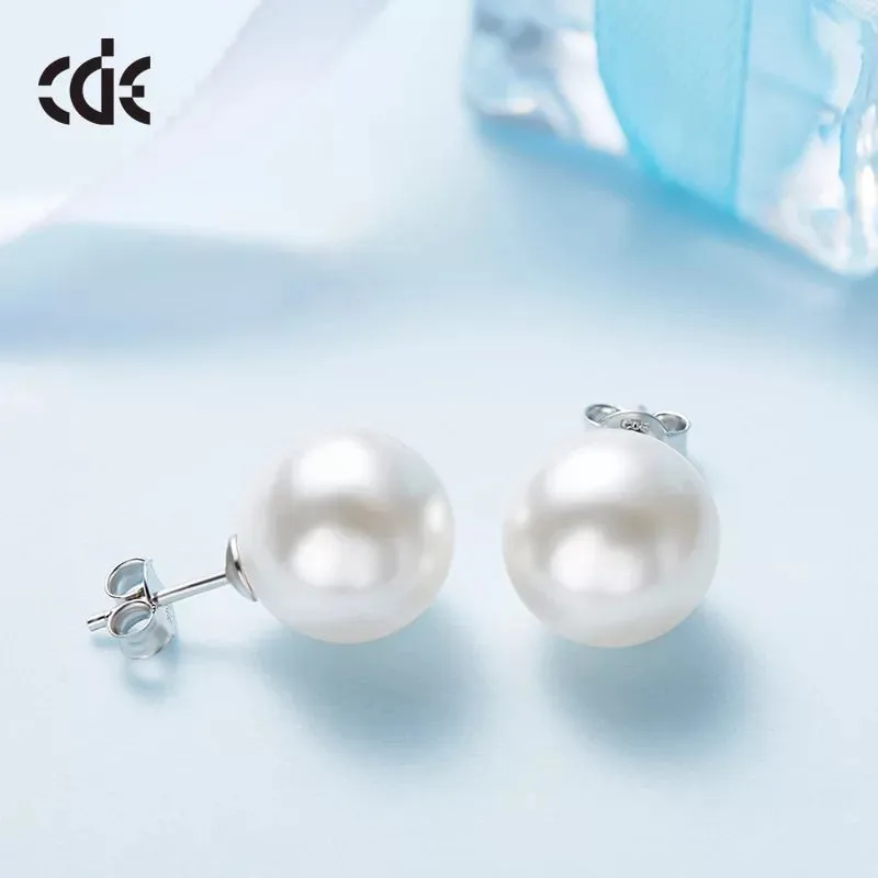 Sterling silver simple swarovski pearl earring