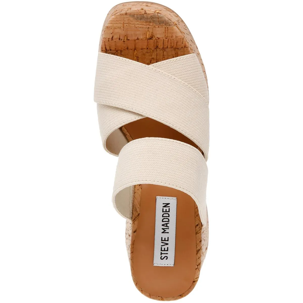 Steve Madden Womens Deo Cork Slip On Platform Sandals