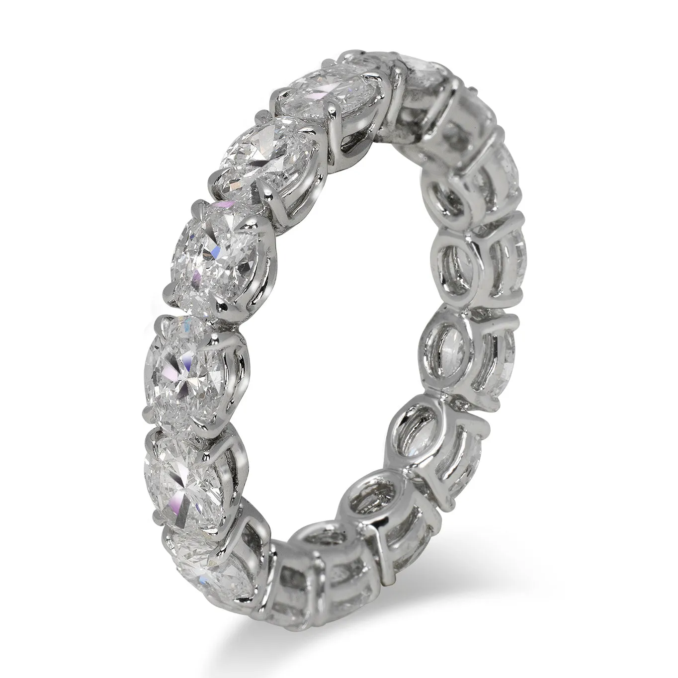 TALI 3 Carat Oval Cut Diamond Eternity Band in 18K White Gold 20 pointer By Mike Nekta