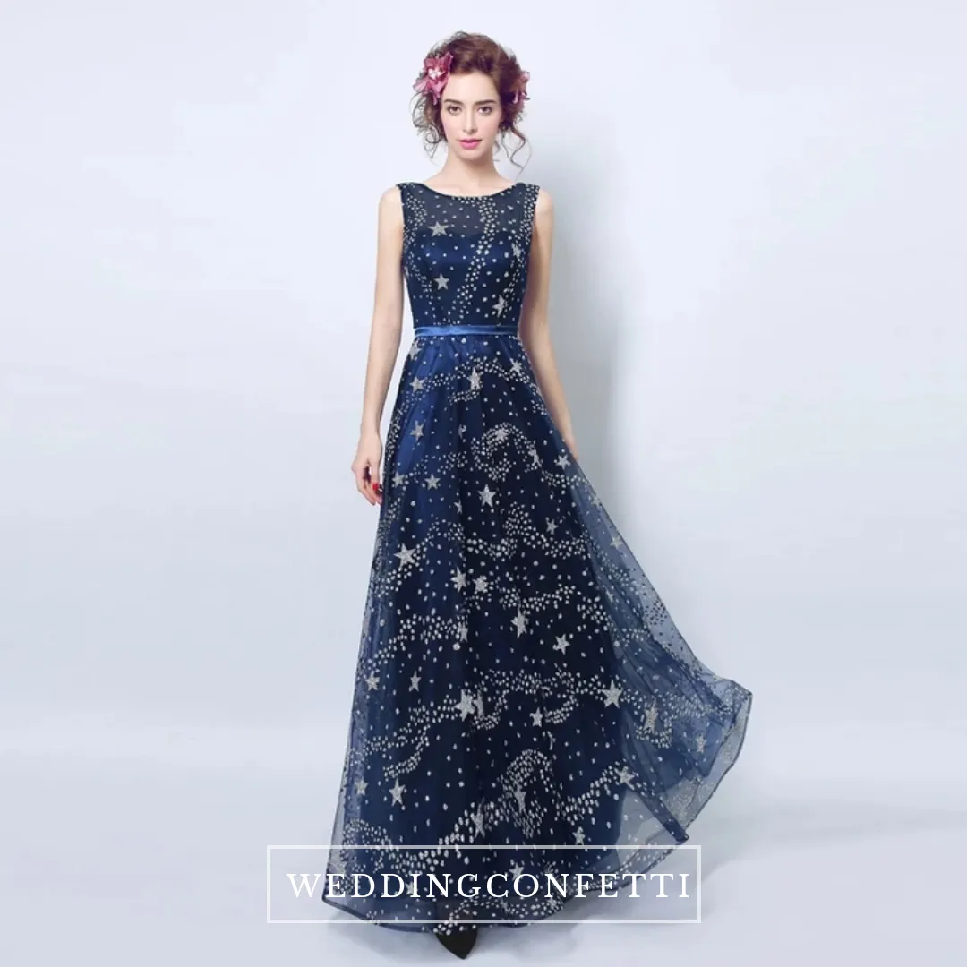 The Cassiopeia Blue Stars Sleeveless Gown