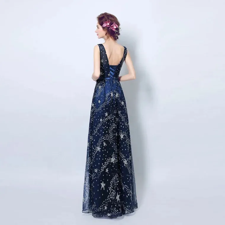 The Cassiopeia Blue Stars Sleeveless Gown