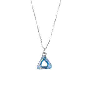 The triangle white AB Swarovski crystal necklace