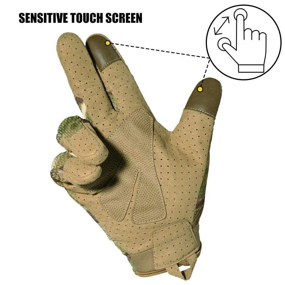 Touch Screen Multicam Tactical Full Finger Gloves Army Military Airsoft Paintabll Shooting Drive Work Protection Gear Men Women