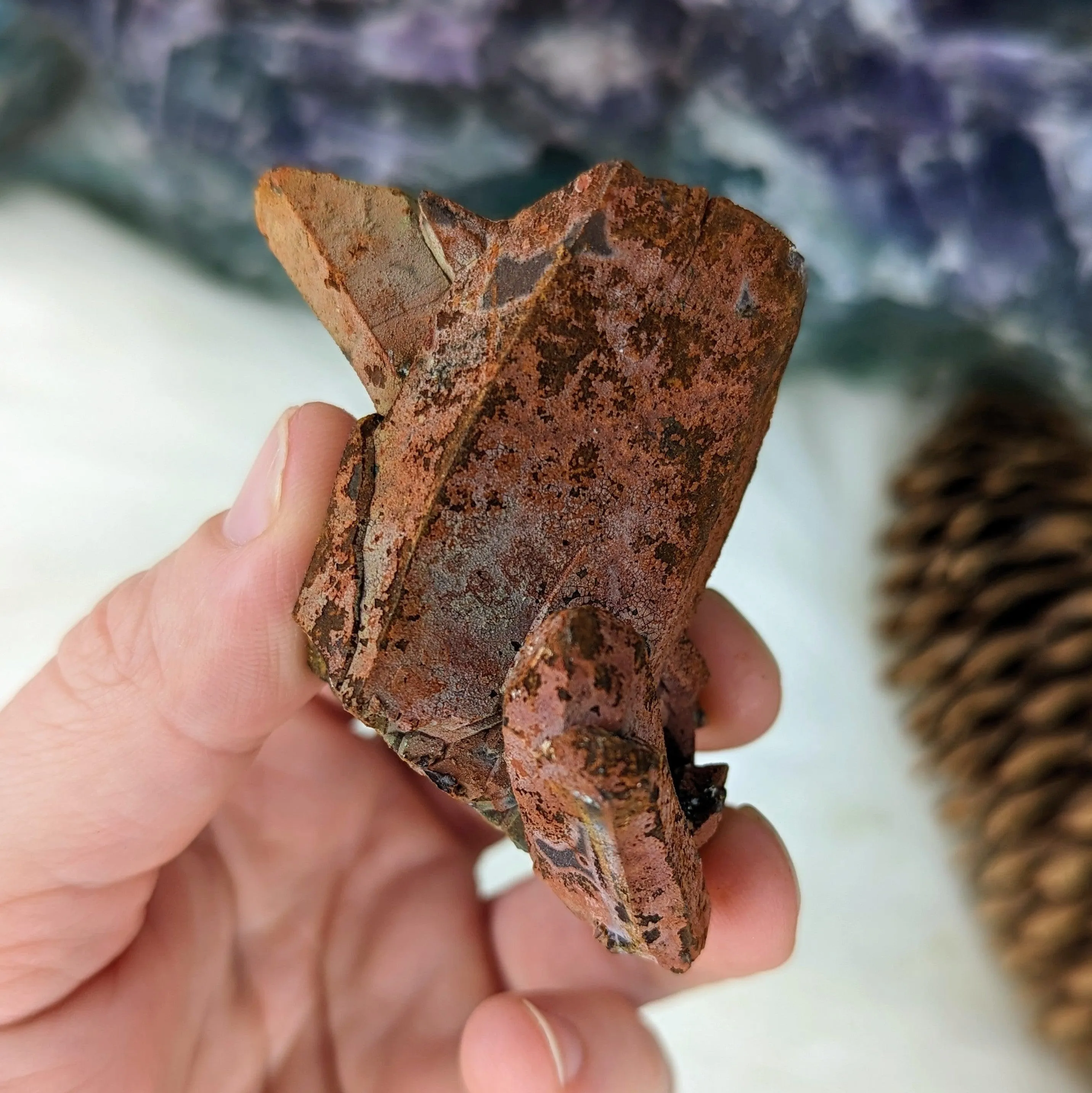 Very Interesting and Unique Specimen~ Hematoid Quartz Cluster from Madagascar~ Fire Quartz for Chakra Balancing