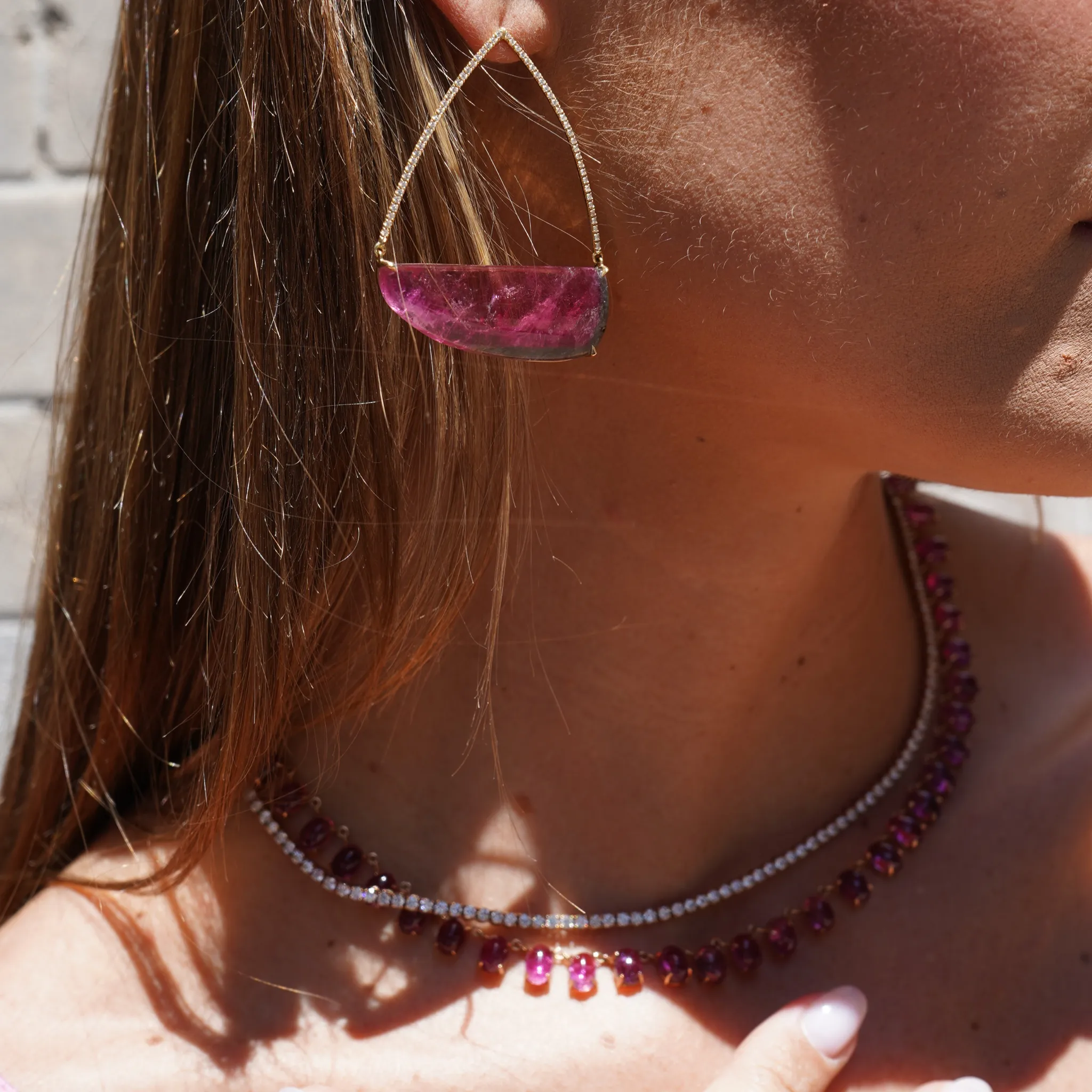 Watermelon Tourmaline Earrings