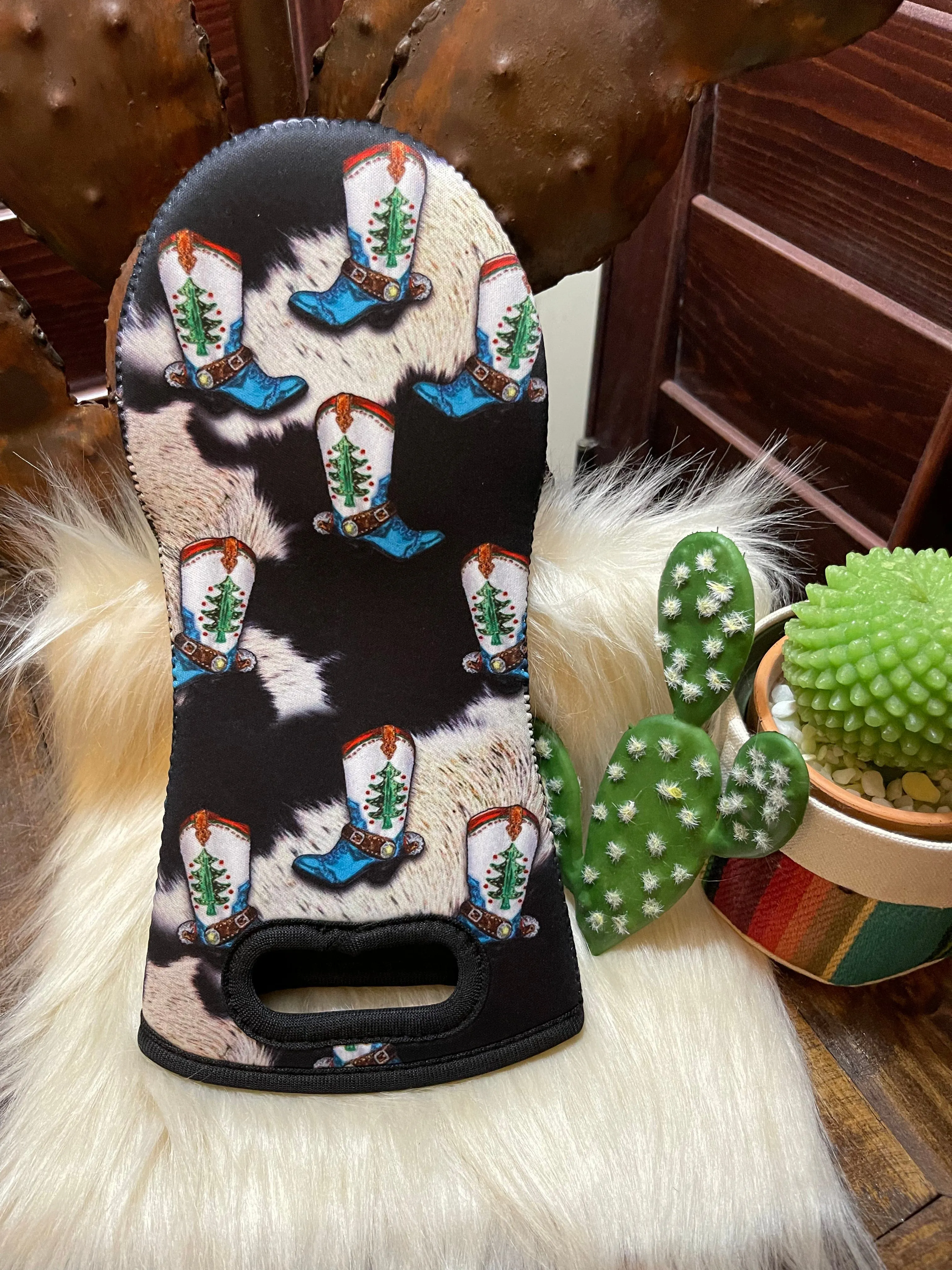 Western OVEN MITT   Christmas