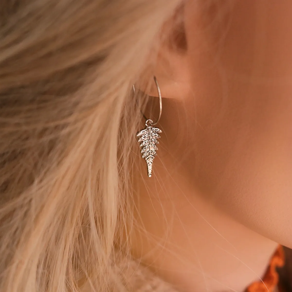 Winter's Forest Fern Hoop Earrings *Colour Select