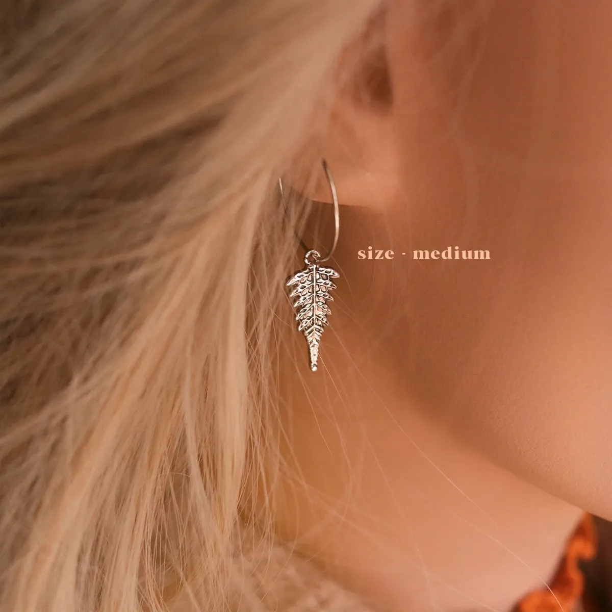 Winter's Forest Fern Hoop Earrings *Colour Select