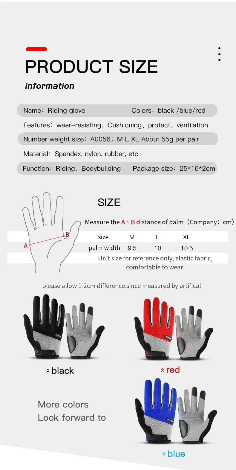 Women Men Cycling Gloves Full Finger Bicycle Gloves Anti Slip Gel Pad Motorcycle MTB Road Bike Glove Luva mittens