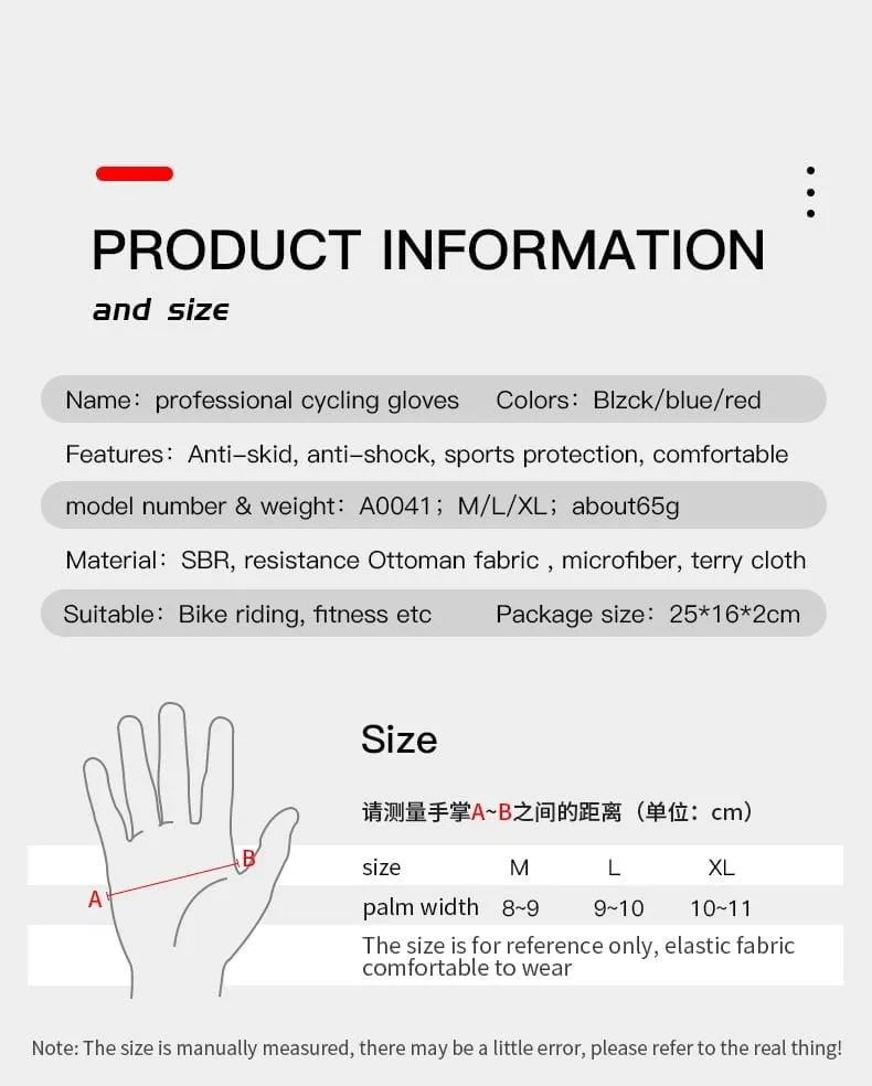 Women Men Cycling Gloves Full Finger Bicycle Gloves Anti Slip Gel Pad Motorcycle MTB Road Bike Glove Luva mittens