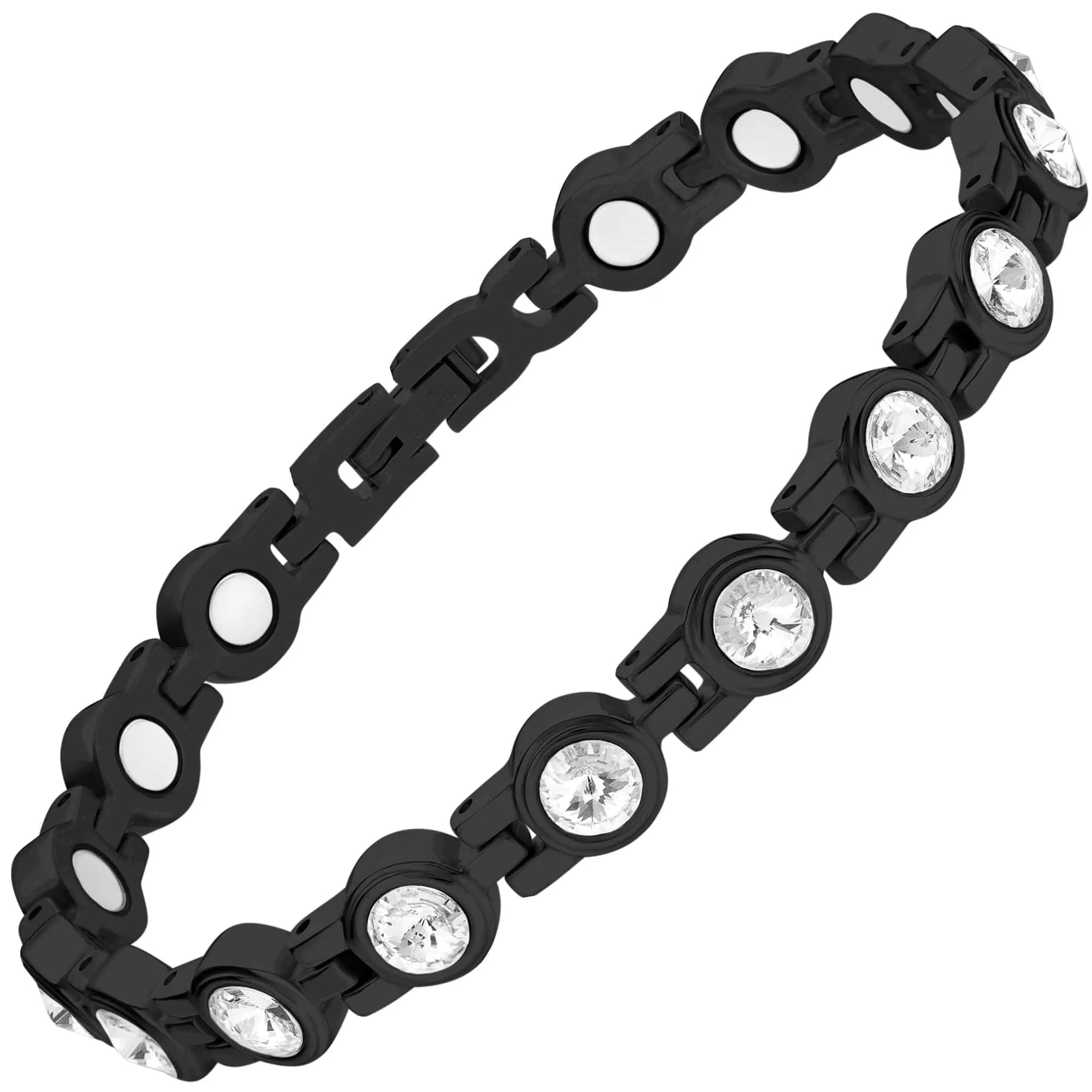 Women's Black Crystal Magnetic Therapy Bracelet