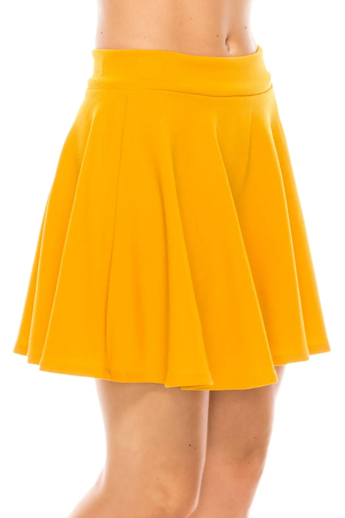 Women's Casual Solid Pull On A-Line  Flared Casual Mini Stretch Skater Skirt