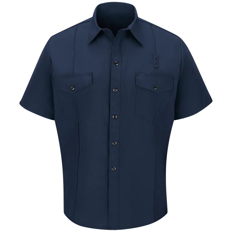 WORKRITE MEN'S CLASSIC SHORT SLEEVE FIRE CHIEF SHIRT - NAVY